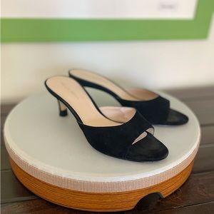 PELLE MODA “BALIN” SUEDE SLIDE DRESS SANDALS, 7